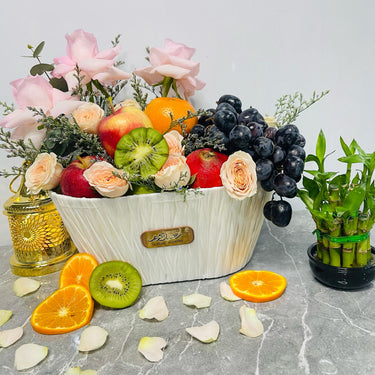 Fruit and Flower Gift Basket